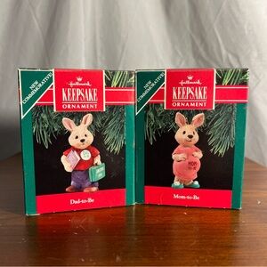 Hallmark Keepsake Ornament Set - Dad-to-Be and Mom-to-Be Bunnies